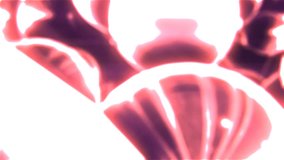 Abstract flying flickering particles turn into a hand sign. Animation of seamless loop.