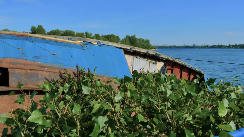 Abandoned rusty ship
