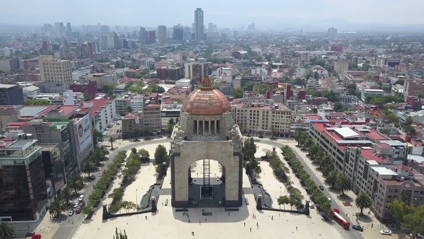 Monument to the Revolution(Monumento a la Revolución) and Surrounding Buildings in Mexico City Downtown/Buenavista Area Royalty-Free Stock Footage #1011186554