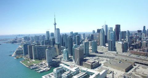Toronto Canada Skyline Aerial Drone 4K