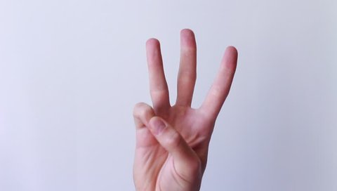 Male hand counting to five