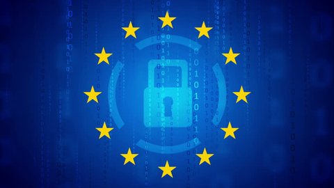 GDPR - General Data Protection Regulation motion background. Seamless loop. Video animation Ultra HD 4K 3840x2160