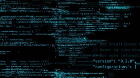 Blocks of abstract program code are written and moved in the virtual space. The camera flies through the computer code. looped - Powered by Shutterstock - Get 15% off with code: PIKWIZARD15