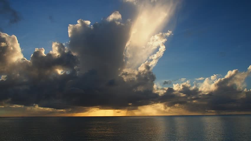 Sunset on a tropical island of Guam
