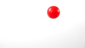 bouncing balls popping and rolling onto around on a white background, red ping-pong plastic fun ball movement. - Powered by Shutterstock - Get 15% off with code: PIKWIZARD15