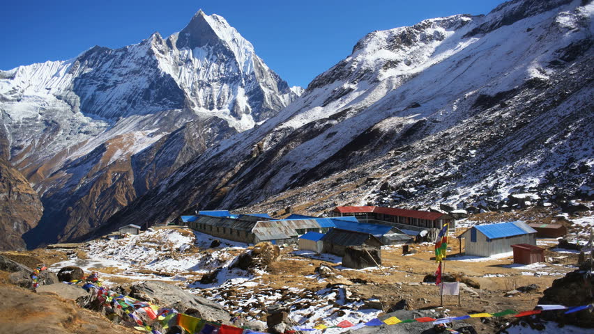Annapurna Base Camp, Nepal, Annapurna circuit, Himalaya, Asia. Royalty-Free Stock Footage #1011259634