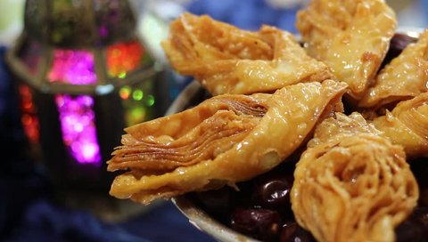 Ramadan Oriental Desserts and Sweets. Ramadan Kareem Festive