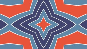 Hypnotic video pattern. Geometric loop background. Kaleidoscope retro shapes. Full cycle is 6 seconds.