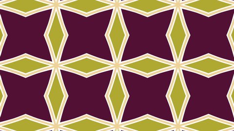 Hypnotic video pattern. Geometric loop background. Kaleidoscope retro shapes. Full cycle is 6 seconds.