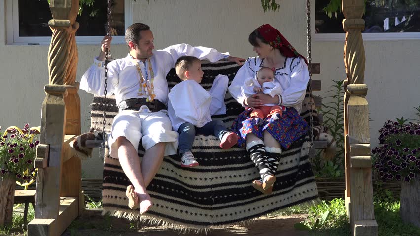 Romanian Family in Traditional Costume image - Free stock photo ...