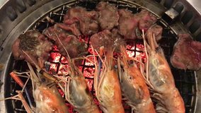 Meat foods Seafood Grilled Video 4k