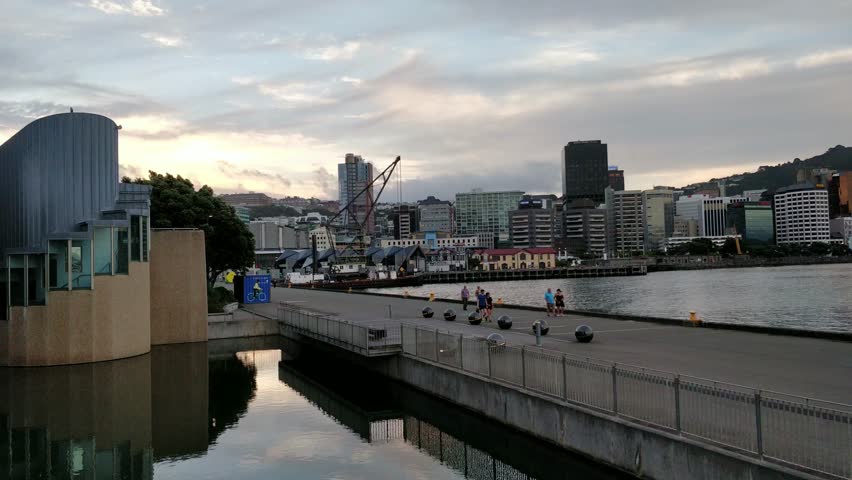 Motion Time lapse, wellington harbor as sunsets.