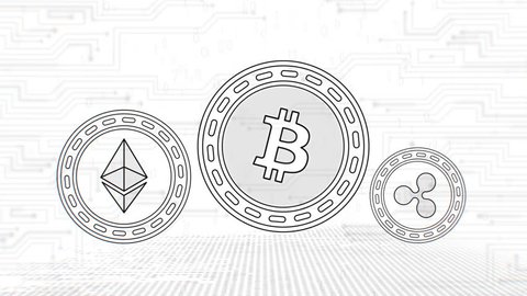 Top 3 Cryptocurrencies - Bitcoin Ethereum Litecoin - Outline Coin