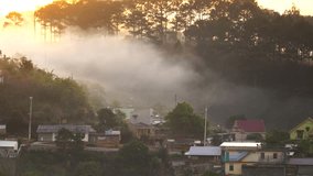 Da Lat always is foggy town in the morning. Dalat is one of the most tourist beautiful and the famous town in Viet Nam.