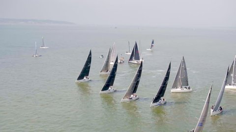 Yachts Competing in a Fast 40 Sailing Race