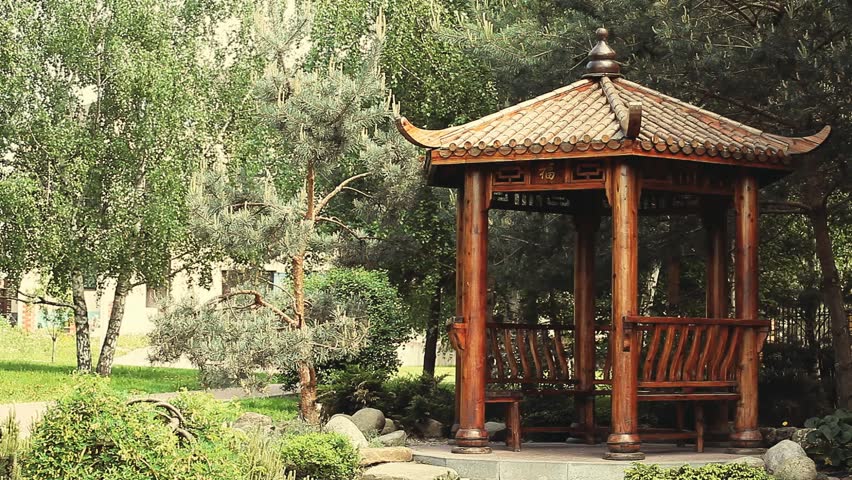 Chinese arbor summer park 