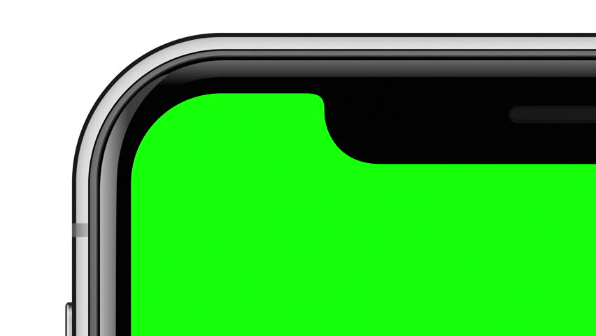 Smartphone Green Background, Isolated Phone Screen Blank Mockup Mobile Device