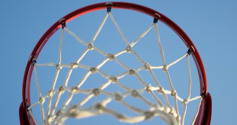 Tilt Down Lookin Up At A Basketball Hoop