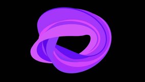 Soft colors flat 3D curved purple donut candy seamless loop abstract shape animation background new quality universal motion dynamic animated colorful joyful video footage
