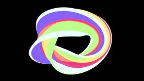 Soft colors flat 3D curved rainbow donut candy seamless loop abstract shape animation background new quality universal motion dynamic animated colorful joyful video footage
