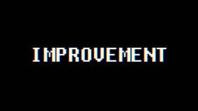 retro videogame IMPROVEMENT word text computer tv glitch interference noise screen animation seamless loop New quality universal vintage motion dynamic animated background colorful joyful video m