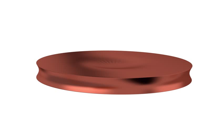 Bronze Circle with many Hard Waves moving Left to Right on a white Background
