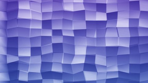 Loopable Abstract Blue Purple Low Poly 3D surface as CG background. Volume Polygonal Geometric Low Poly motion background of Blue Purple polygons. 4K Fullhd seamless loop render V23