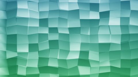 Loopable Abstract Green Blue Low Poly 3D surface as CG background. Volume Polygonal Geometric Low Poly motion background of Green Blue polygons. 4K Fullhd seamless loop render V14
