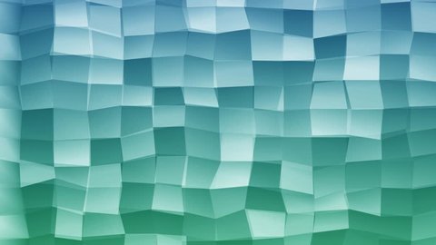 Loopable Abstract Green Blue Low Poly 3D surface as CG background. Volume Polygonal Geometric Low Poly motion background of Green Blue polygons. 4K Fullhd seamless loop render V15