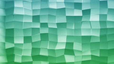 Loopable Abstract Green Blue Low Poly 3D surface as CG background. Volume Polygonal Geometric Low Poly motion background of Green Light-Blue polygons. 4K Fullhd seamless loop render V13