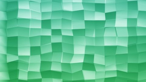 Loopable Abstract Green Light-Blue Low Poly 3D surface as CG background. Volume Polygonal Geometric Low Poly motion background of Green Light-Blue polygons. 4K Fullhd seamless loop render V14