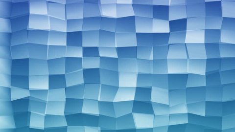 Loopable Abstract Light-Blue Blue Low Poly 3D surface as CG background. Volume Polygonal Geometric Low Poly motion background of Light-Blue Blue polygons. 4K Fullhd seamless loop render V20
