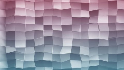 Loopable Abstract Light-Blue Red Low Poly 3D surface as CG background. Volume Polygonal Geometric Low Poly motion background of Light-Blue Red polygons. 4K Fullhd seamless loop render V20