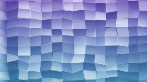 Loopable Abstract Light-Blue Purple Low Poly 3D surface as CG background. Volume Polygonal Geometric Low Poly motion background of Light-Blue Purple polygons. 4K Fullhd seamless loop render V20