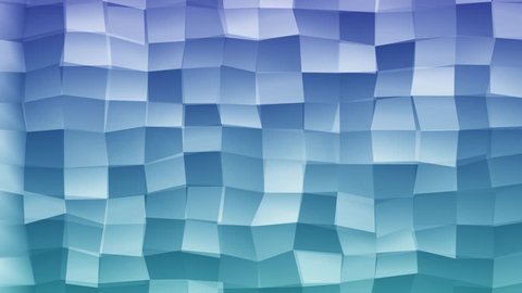 Loopable Abstract Light-Blue Purple Low Poly 3D surface as CG background. Volume Polygonal Geometric Low Poly motion background of Light-Blue Blue polygons. 4K Fullhd seamless loop render V18