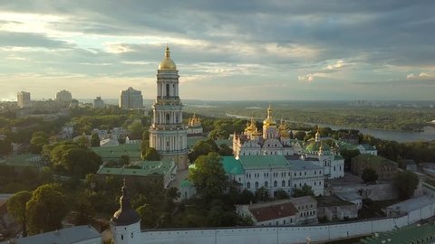 Aerial view of Kiev Pechersk Lavra in Kyiv, Ukraine