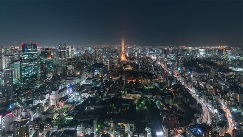 Tokyo Skyline At Night Time Stock Footage Video 100 Royalty Free Shutterstock