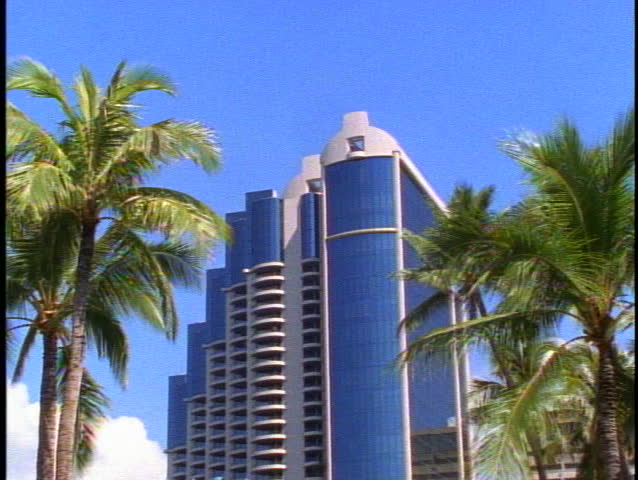 HAWAII, 1999, Generic Office Buildings with palm trees in Honolulu