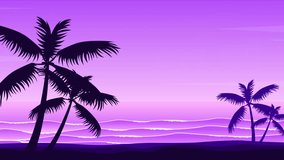 Big sale summer purple beach landscape animated