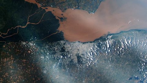 Buenos Aires & the Rio de la Plata as seen from Space. Elements of this Video Furnished by NASA.