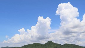 Dramatic atmosphere panorama view 4K Time-lapse footage video clip of blue sky and clouds with ocean on beautiful summer day.
