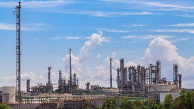 Time lapse of petroleum oil refinery plant video clips