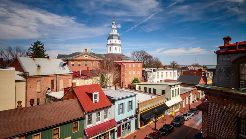 Annapolis, Maryland, Usa Downtown Cityscape Stock Footage Video (100% ...