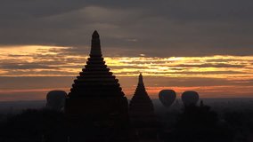 Sunrise in Bagan temples in Myanmar. Taken in December 2015.