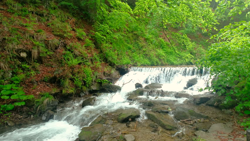 Waterfall and Stream in the mountains