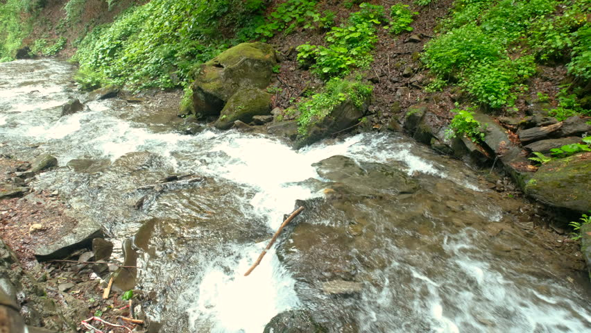 Waterfall and Stream in the mountains