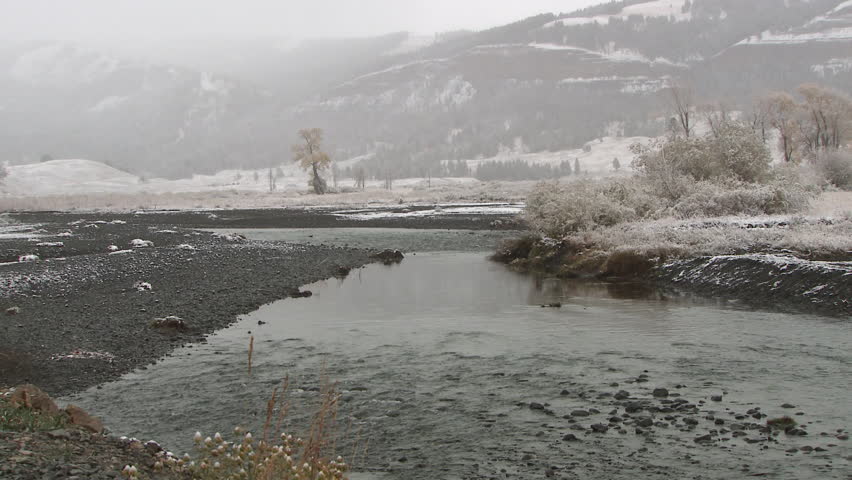 River Stream Yellowstone National Park in Fall in Wyoming