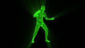 3D Green Wireframe Man with Light Rays Loop Graphic Element - Powered by Shutterstock - Get 15% off with code: PIKWIZARD15