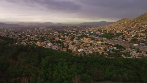 Aerial footage from Kabul City, Taken from the west of Kabul close to Intercontinental Hotel.
footage of the city that you can have a view the front the entire city and Presidential House.  