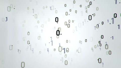 Technologic background with representation of binary code. Binary digits 1 and 0 in different configurations on colorful background. Animation of seamless loop.